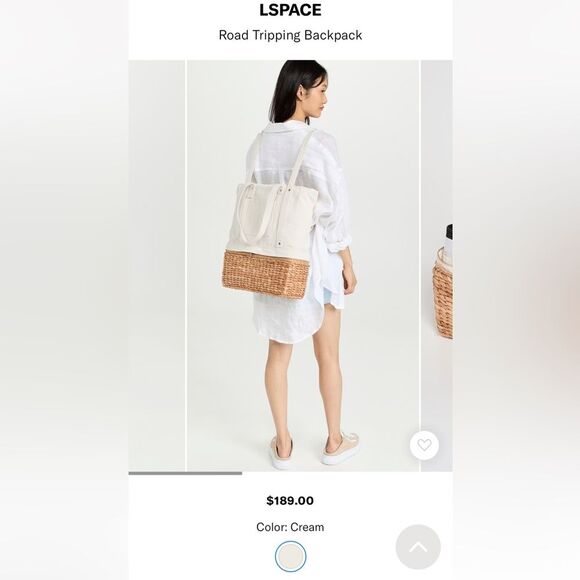 Lspace | x Lindsay Albanese Road Trippin' Backpack NWT $189 retail NEW beach bag - Picture 4 of 9